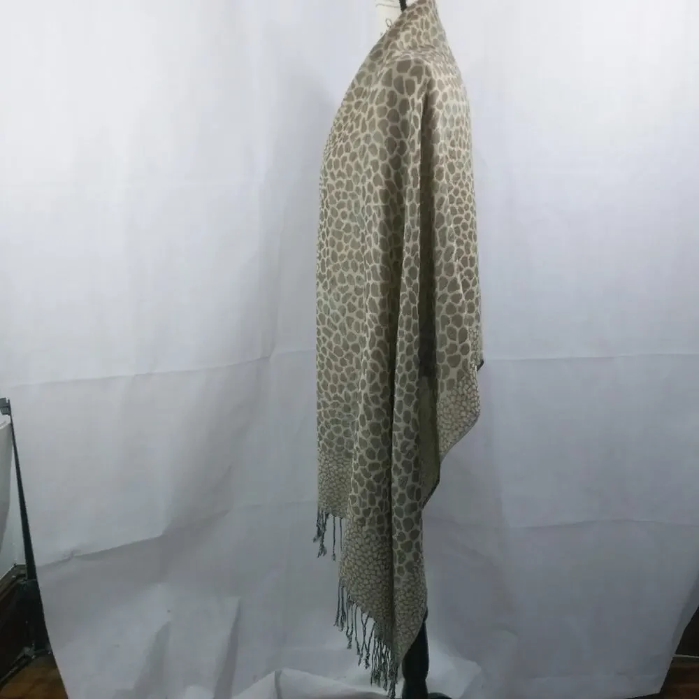 Cheetah Print Scarf Wrap Fringe Hem